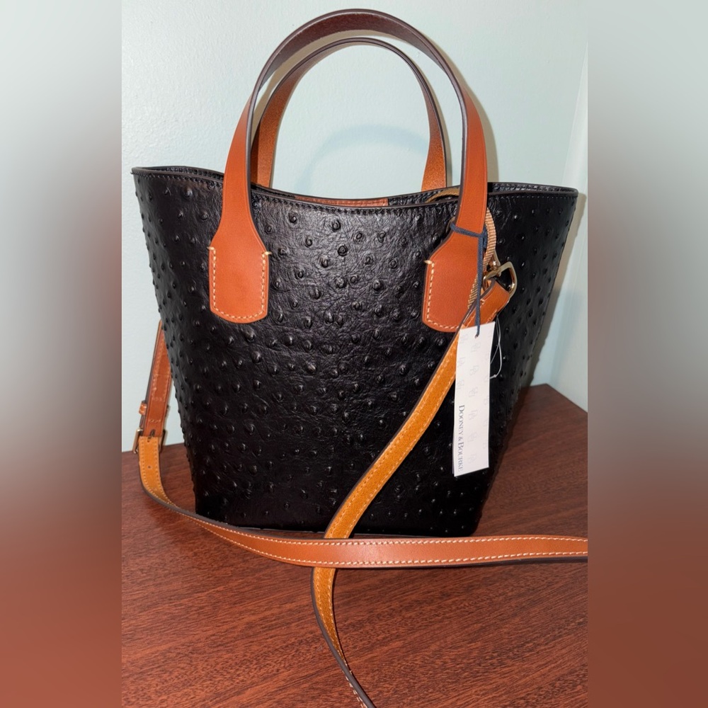 NWT Dooney & Bourke Ostrich Darla Shopper Tote - Picture 6 of 9